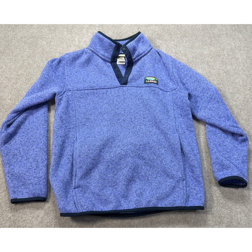 L.L. Bean Kids Sweater Fleece Pullover Purple Heather Size M 10-12 Item 300193 - Picture 2 of 5